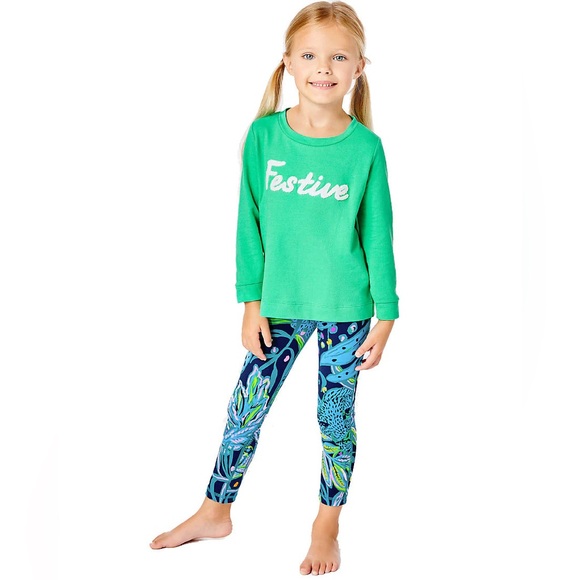 Lilly Pulitzer Other - Lilly Pulitzer Mini Rami Festive Sweatshirt
Green Holiday Kids Med 6-7 yr Girls